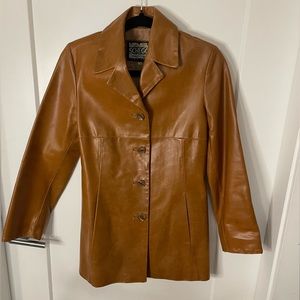 Schegge Vintage Italian Made Brown Tan Leather Jacket